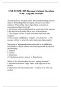 UNE CHEM 1005 Biochem Midterm Questions With Complete Solutions