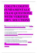 COG170 COGITO  FUNDAMENTALS  EXAM QUESTIONS  WITH VERIFIED  100% SOLUTIONS
