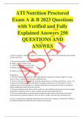ATI Nutrition Proctored Exam A & B 2023 Questions with Verified and Fully Explained Answers 250  QUESTIONS AND  ANSWES 