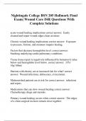 Nightingale College BSN 205 Hallmark Final Exam| Wound Care ISB| Questions With Complete Solutions