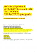 FIN3702 Assignment 1 (ANSWERS) Semester 2 2023 - DISTINCTION GUARANTEED good grades.