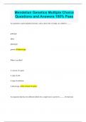 Mendelian Genetics Multiple Choice Questions and Answers 100% Pass
