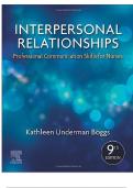 TEST BANK INTERPERSONAL RELATIONSHIPS PROFESSIONAL COMMUNICATION SKILLS FOR NURSES 9TH EDITION BY ELIZABETH C. ARNOLD, KATHLEEN UNDERMAN BOGGS