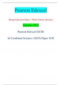 Pearson Edexcel Merged Question Paper + Mark Scheme (Results) Summer 2022 Pearson Edexcel GCSE In Combined Science (1SC0) Paper 1CH Centre Number Candidate Number *P69480A0120* Turn over  Total Marks Candidate surname Other names
