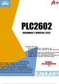 PLC2602 Assignment 2 (COMPLETE ANSWERS) Semester 2 2023 (206278)