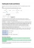 ALevel Chemistry - Carboxylic Acids and Esters Notes