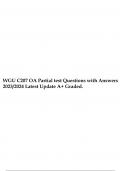 WGU C207 OA Partial test Questions with Answers 2023/2024 Latest Update A+ Graded.