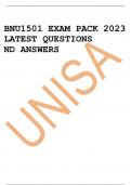BNU1501 EXAM PACK 2023 LATEST QUESTIONS ND ANSWERS