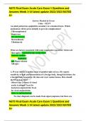 N675 Final Exam Acute Care Exam 1 Questions and Answers Week 1-14 latest update 2022/2023 RATED A+