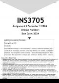 INS3705 Assignment 2 (ANSWERS) Semester 1 2024 - DISTINCTION GUARANTEED.