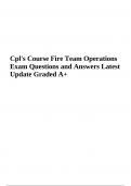 Cpl's Course Fire Team Operations: Exam Questions With Verified Answers | Latest Update Graded A+