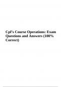 Cpl’s Course: Operations Exam Questions and Answers | Latest Update 2023/2024