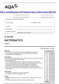 AQA A- Level Mathematics 7357/2 Question Paper 2 & Mark scheme JUNE 2022