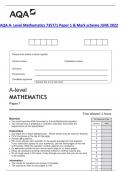 AQA A- Level Mathematics 7357/1 Paper 1 & Mark scheme JUNE 2022