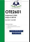 OTE2601 Assignment 2 (QUALITY ANSWERS) 2024