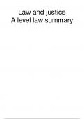 A level summary - LAW AND JUSTICE 