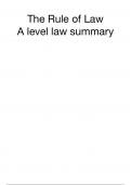 A level law summary - THE RULE OF LAW