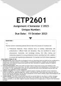 ETP2601 Assignment 4 (ANSWERS) Semester 2 2023- DISTINCTION GUARANTEED