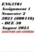 ENG3701 Assignment 1 Semester 2 2023 (800448) - DUE 30 August 2023