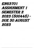 ENG3701 Assignment 1 Semester 2 2023 (800448) - DUE 30 August 2023