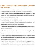CRRN Exam 2023-2024 Study Review Questions and Answers.