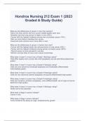  Hondros Nursing 212 Exam 1 (2023 Graded A Study Guide)