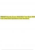 PMHNP Boards Exam 2022/2023 Test Bank With Full & Revised Questions And Answers 100% CORRECT