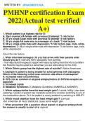 PMHNP certification Exam 2022(100% Actual test verified A+)