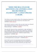 NBME CBSE REAL EXAM 200 QUESTIONS AND ANSWERS LATEST 2023-2024 MEDICAL EXAMINATION	LATEST UPDATES A GRADE.