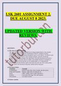 Exam (elaborations) LSK 2601 ASSIGNMENT 2. DUE AUGUST 8 2023.  