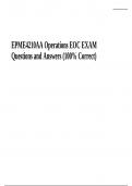 Corporal's Course Operations: EPME4210AA Operations EOC EXAM Questions and Answers | Latest Update (Graded A+)