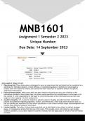 MNB1601 Assignment 2 (ANSWERS) Semester 2 2023 - DISTINCTION GUARANTEED
