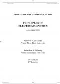 INSTRUCTOR’S SOLUTIONS MANUAL FOR PRINCIPLES OF ELECTROMAGNETICS ASIAN EDITION
