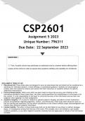 CSP2601 Assignment 5 (ANSWERS) 2023 - DISTINCTION GUARANTEED