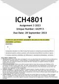 ICH4801 Assignment 3 (ANSWERS) 2023 - DISTINCTION GUARANTEED