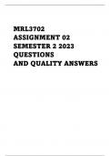 MRL3702 ASSIGNMENT 02 2023 SEMESTER 02 QUALITY ANSWERS 