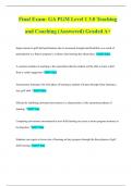 Final Exam- GA PGM Level 1 3.0 Teaching and Coaching (Answered) Graded A+