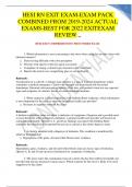 HESI RN EXIT EXAM-EXAM PACK COMBINED FROM 2019-2024 ACTUAL EXAMS-BEST FOR 2022 EXIT EXAM REVIEW
