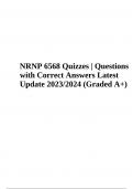 NRNP 6568 Exam Questions with 100% Correct Answers - Latest Update 2023/2024 (Graded )