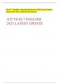  TEAS 7 -English - Questions&Answers 2023 Latest Update (Made 90% Score with this documents)