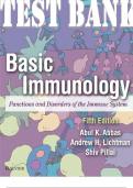 TEST BANK for Basic Immunology: Functions and Disorders of the Immune System 5th Edition by Abbas, Lichtman and Pillai. ISBN 9780323390828. (All Chapters 1-12)