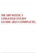 NR 509 WEEK 3 UPDATED STUDY GUIDE 2023 COMPLETE.