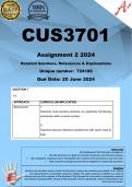 CUS3701 Assignment 2 (COMPLETE ANSWERS) 2024 (724189) - DUE 20 June 2024