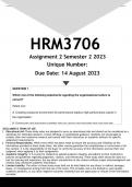 HRM3706 Assignment 2 (ANSWERS) Semester 2 2023 - DISTINCTION GUARANTEED