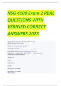 NSG 4100 Exam 2 REAL  QUESTIONS WITH  VERIFIED CORRECT  ANSWERS 2023