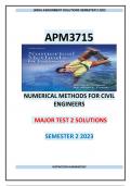 APM3715 Major Test 2 Solutions Semester 2 2023
