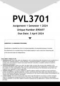 PVL3701 Assignment 1 (ANSWERS) Semester 1 2024 - DISTINCTION GUARANTEED