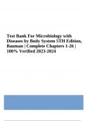 Test Bank For Microbiology with Diseases by Body System 5TH Edition Bauman | COMPLETE GUIDE CHAPTER 1-26 | 2023/2024