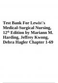 Test Bank For Lewis's Medical Surgical Nursing 12th Edition By Mariann M. Harding, Jeffrey Kwong, Debra Hagler | Complete Chapter 1-69 | 2023/2024