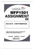 MFP1501 ASSIGNMENT 4 DUE 15 AUGUST 